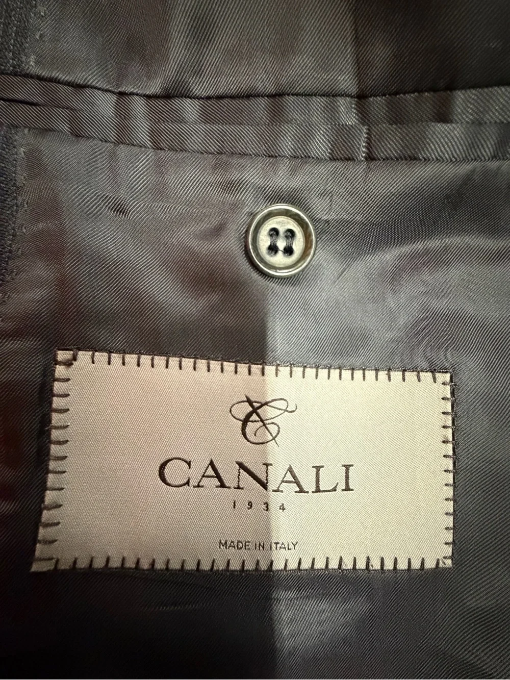 Canali 1934 Suit Mens 60R 50R 100% Wool Charcoal Gray 2Pc Italy READ B332